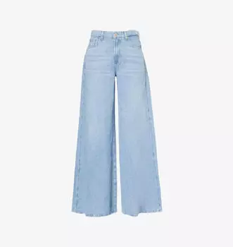 Джинсы Willow широкого кроя из хлопка и льна 7 For All Mankind, цвет kansas