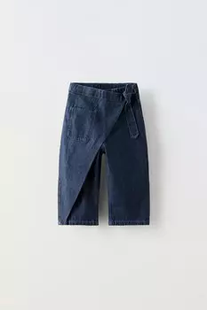Джинсы wrap с карманом ZARA, синий