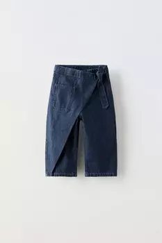 Джинсы wrap с карманом ZARA, синий