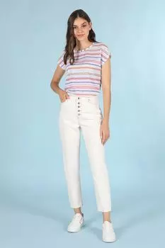 Джинсы выше щиколотки, на пуговицах Colin'S, белый