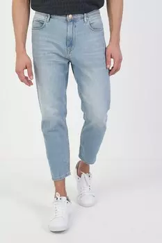 Джинсы выше щиколотки с потертым эффектом Colin'S, синий