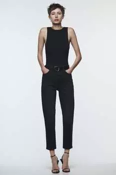 Джинсы z1975 mom fit, с высокой посадкой Zara, черный