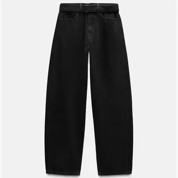 Джинсы Zara by Carlyne Cerf Straight-leg Mid-rise, черный