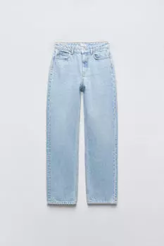 Джинсы Zara Mid Rise Straight, голубой