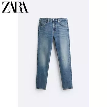 Джинсы Zara облегающие в стиле ретро, синий