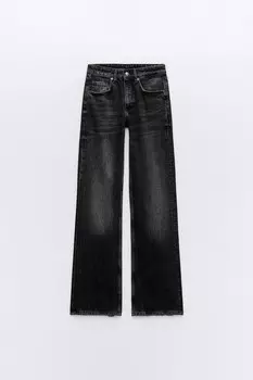 Джинсы Zara Trf Wide-leg Full Length, черный