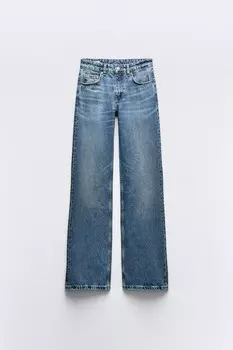 Джинсы Zara Trf Wide-leg Full Length, синий