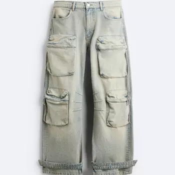 Джинсы Zara Utility With Pockets, синий