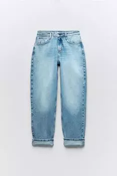 Джинсы Zara Z1975 Boyfriend, выцветший синий