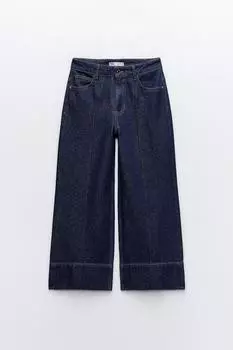 Джинсы Zara Z1975 Wide-leg Cropped, синий