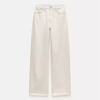 Джинсы Zara Zw Collection Wide-leg High-waist, кремовый