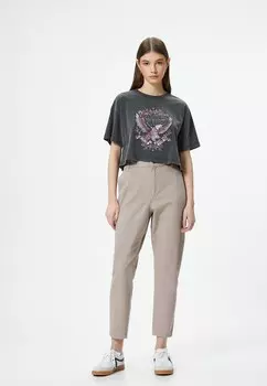 Джинсы зауженного кроя ELASTIC WAISTBAND HIGH RISE CROP LEG POCKETS Koton, бежевый