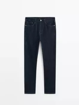 Джинсы зауженного кроя из смесового хлопка Massimo Dutti, индиго