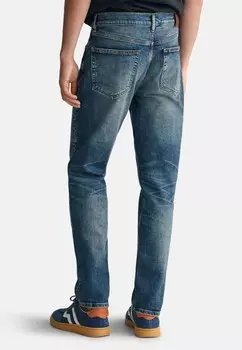Джинсы зауженного кроя VINTAGE WASH GANT, синий
