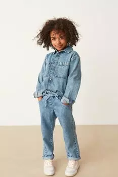 Джинсы завязаны на талии Next, синий