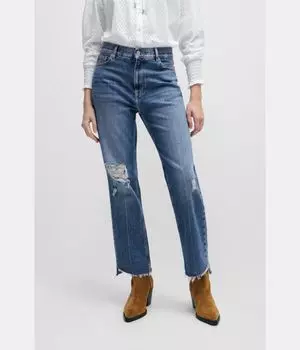 Джинсы женские Boss Orange с необработанным краем, синий