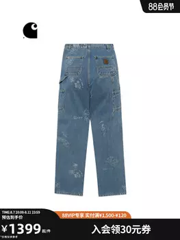 Джинсы женские Carhartt WIP с рисунком в стиле комиксов, синий