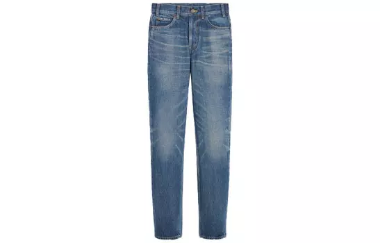 Джинсы женские Celine на пуговице, синий