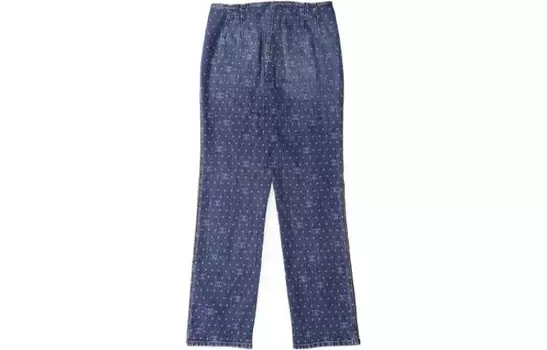 Джинсы женские Chanel с узором логотипа, синий