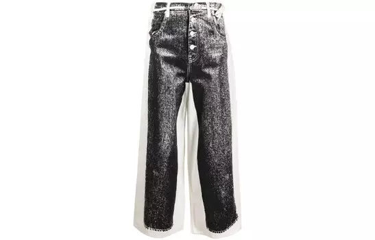 Джинсы женские черные/белые Mm6 Maison Margiela