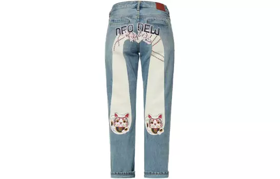 Джинсы женские деним синие Evisu