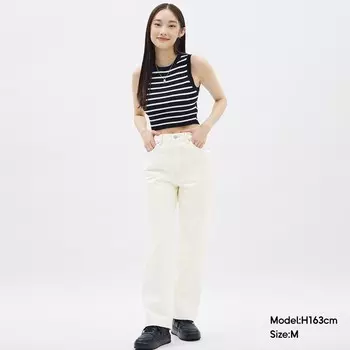 Джинсы женские GU с высокой талией, голубой