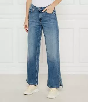 Джинсы женские Karl Lagerfeld Jeans свободного кроя с разрезами, синий