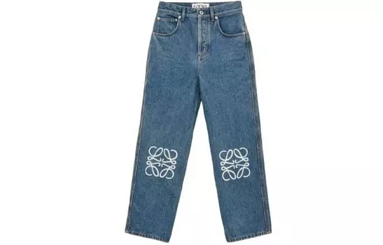 Джинсы женские Loewe с узором, синий