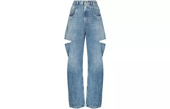 Джинсы женские Maison Margiela рваные, синий