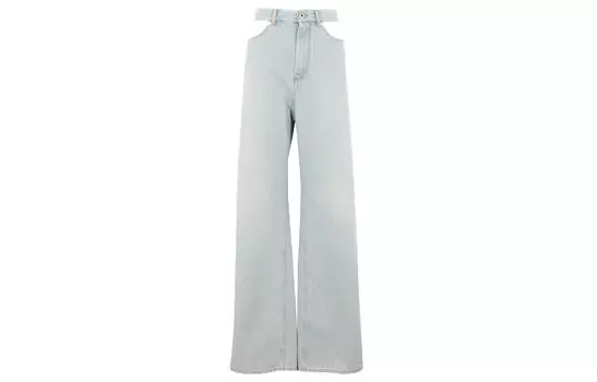 Джинсы женские Maison Margiela с рваными карманами, светло-голубой