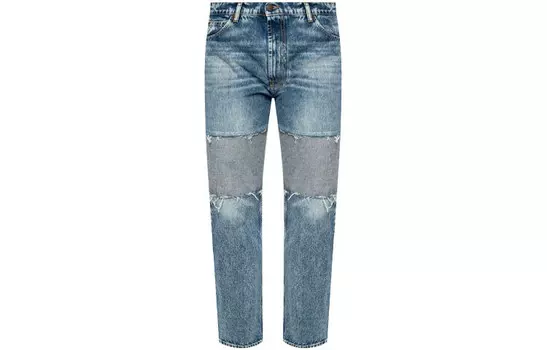 Джинсы женские Maison Margiela с вставками, светло-голубой