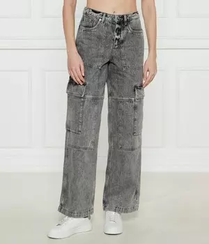 Джинсы женские Michael Kors широкого кроя с накладными карманами, серый