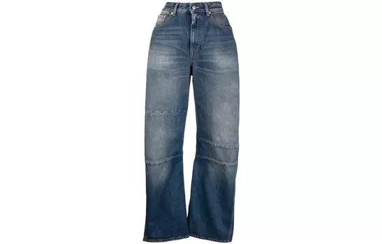 Джинсы женские Mm6 Maison Margiela с элементами полос, сине-серый