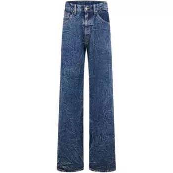 Джинсы женские Mm6 Maison Margiela с мятым эффектом, синий