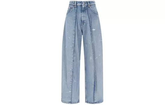 Джинсы женские Mm6 Maison Margiela с рваным эффектом, светло-синий