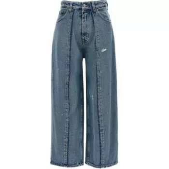 Джинсы женские Mm6 Maison Margiela с широкой полосой, светло-синий