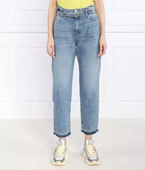 Джинсы женские Pinko Flexi Maddie Mom с высокой посадкой и свободным кроем, синий