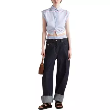 Джинсы женские Prada с подворотами, синий