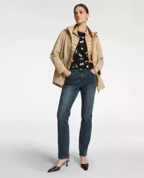 Джинсы женские прямые 5 карманов "роза" стоунворинг Elena Mir, синий