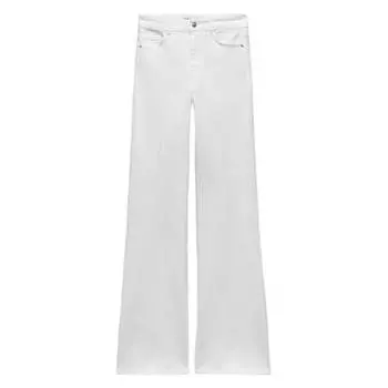 Джинсы женские расклешенные c высокой посадкой Zara Z1975, белый