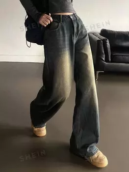 Джинсы женские, ретро, свободного кроя, деним Dazy, синий