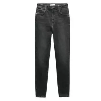 Джинсы женские с высокой посадкой Zara Sculpt Skinny TRF, темно-серый
