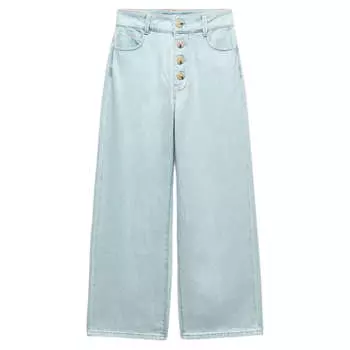 Джинсы женские с высокой посадкой Zara Z1975 Culotte With Buttons, голубой