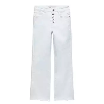 Джинсы женские с высокой посадкой Zara Z1975 Mini Flare, белый