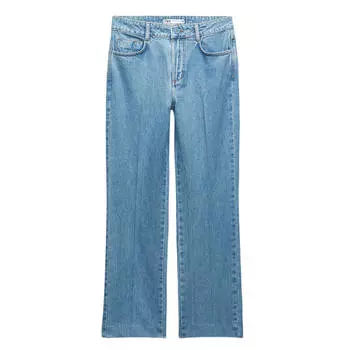Джинсы женские с высокой посадкой Zara Z1975 Straight-leg, голубой