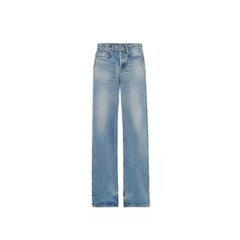 Джинсы женские Saint Laurent с высокой посадкой, синий