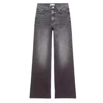 Джинсы женские широкие с высокой посадкой Zara TRF, серый