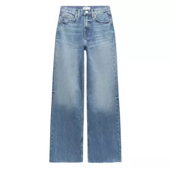 Джинсы женские широкие с высокой посадкой Zara TRF, синий