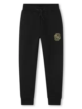 Джогеры с вышитым логотипом BOSS Kidswear, черный