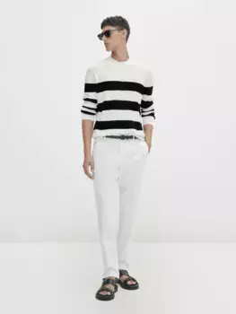 Джоггер-фит чинос из саржи Massimo Dutti, белый